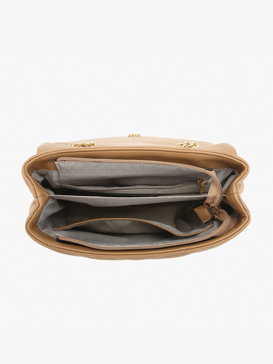 Thea Vegan Chevron Crossbody - Jen & Co. vegan handbag