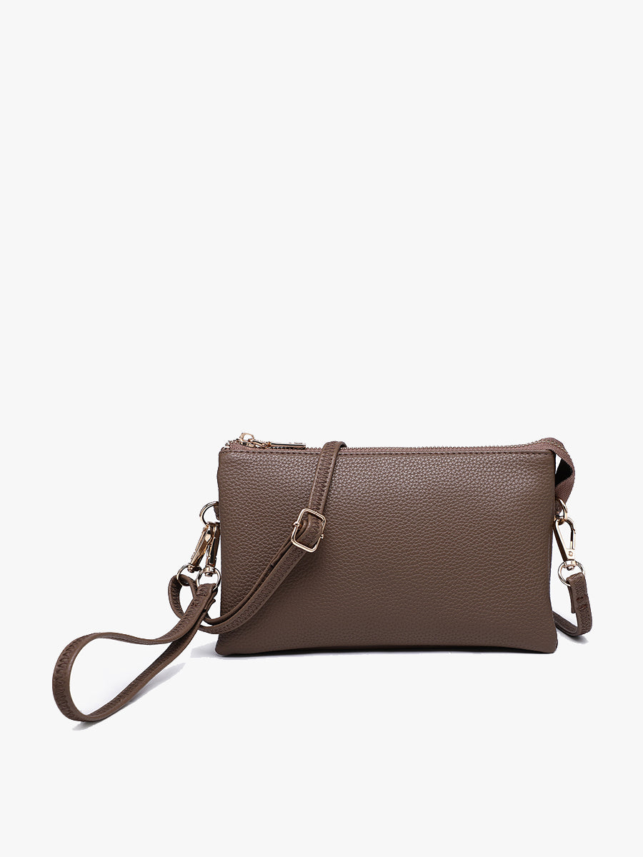 Riley Vegan Crossbody in Ash Brown - Jen & Co. vegan handbag