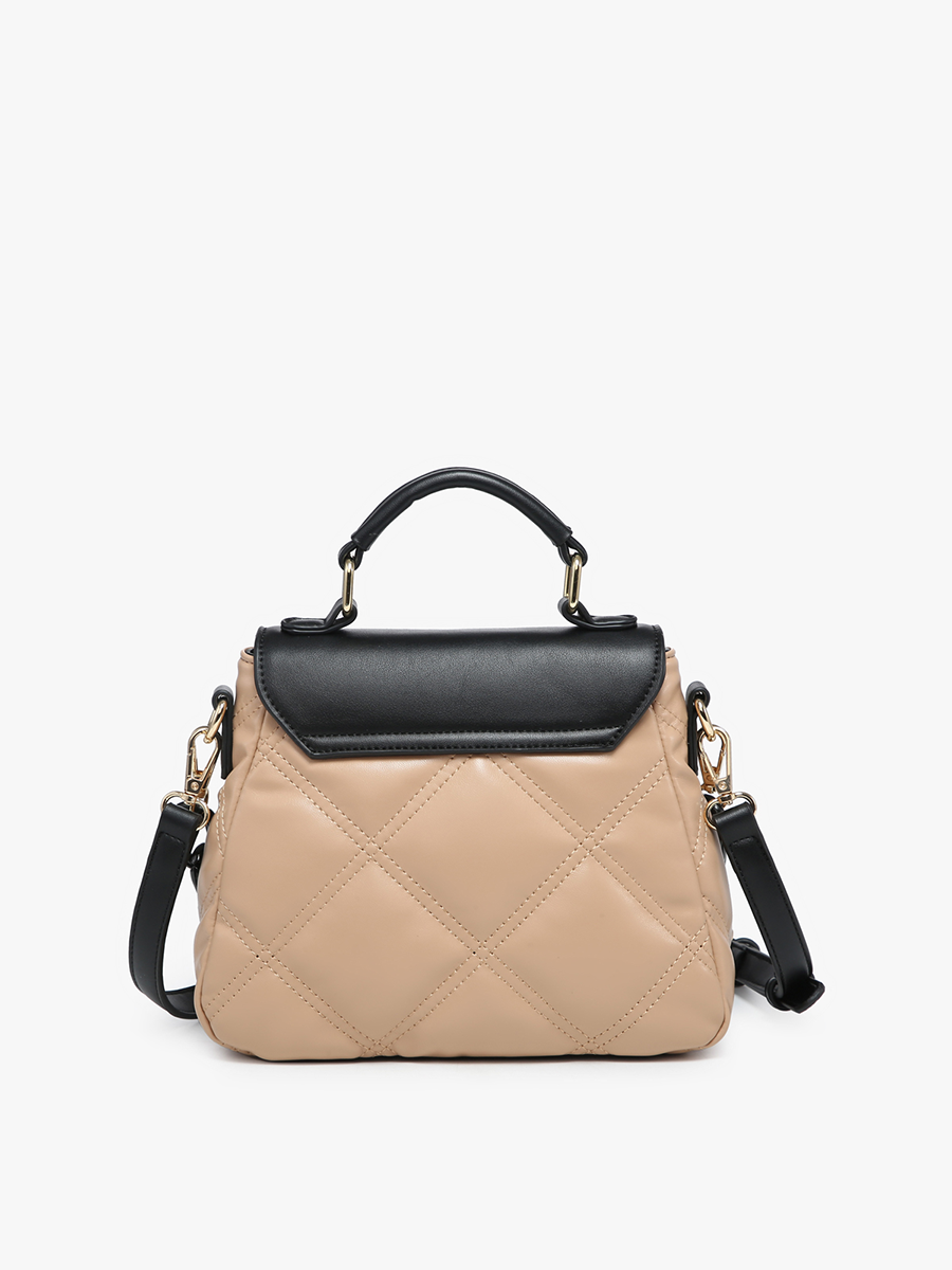 Ollie Vegan Quilted Crossbody in - Jen & Co. vegan handbag