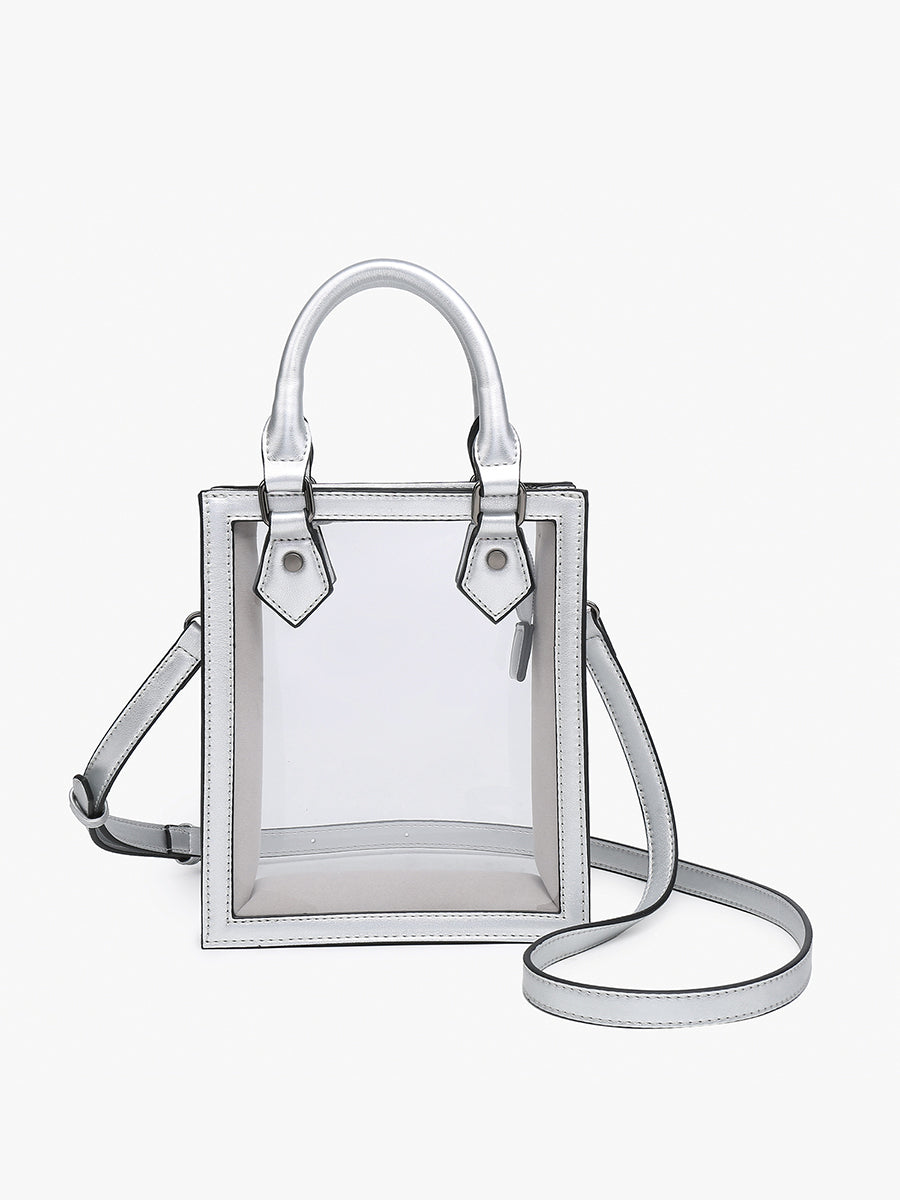 Elise Vegan Clear Rect Crossbody