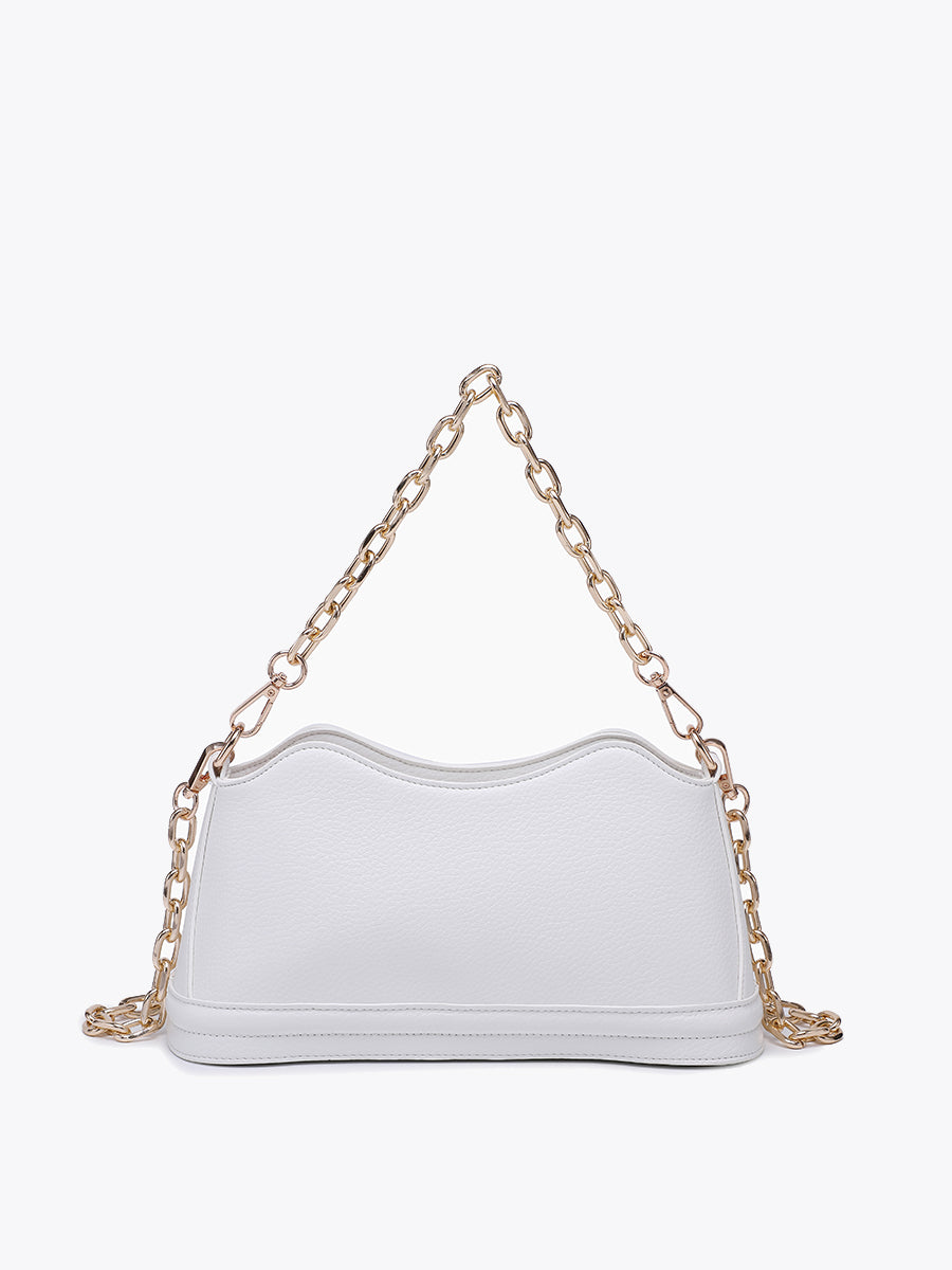 Griselda Vegan Curvy Crossbody Off White - Jen & Co. vegan handbag