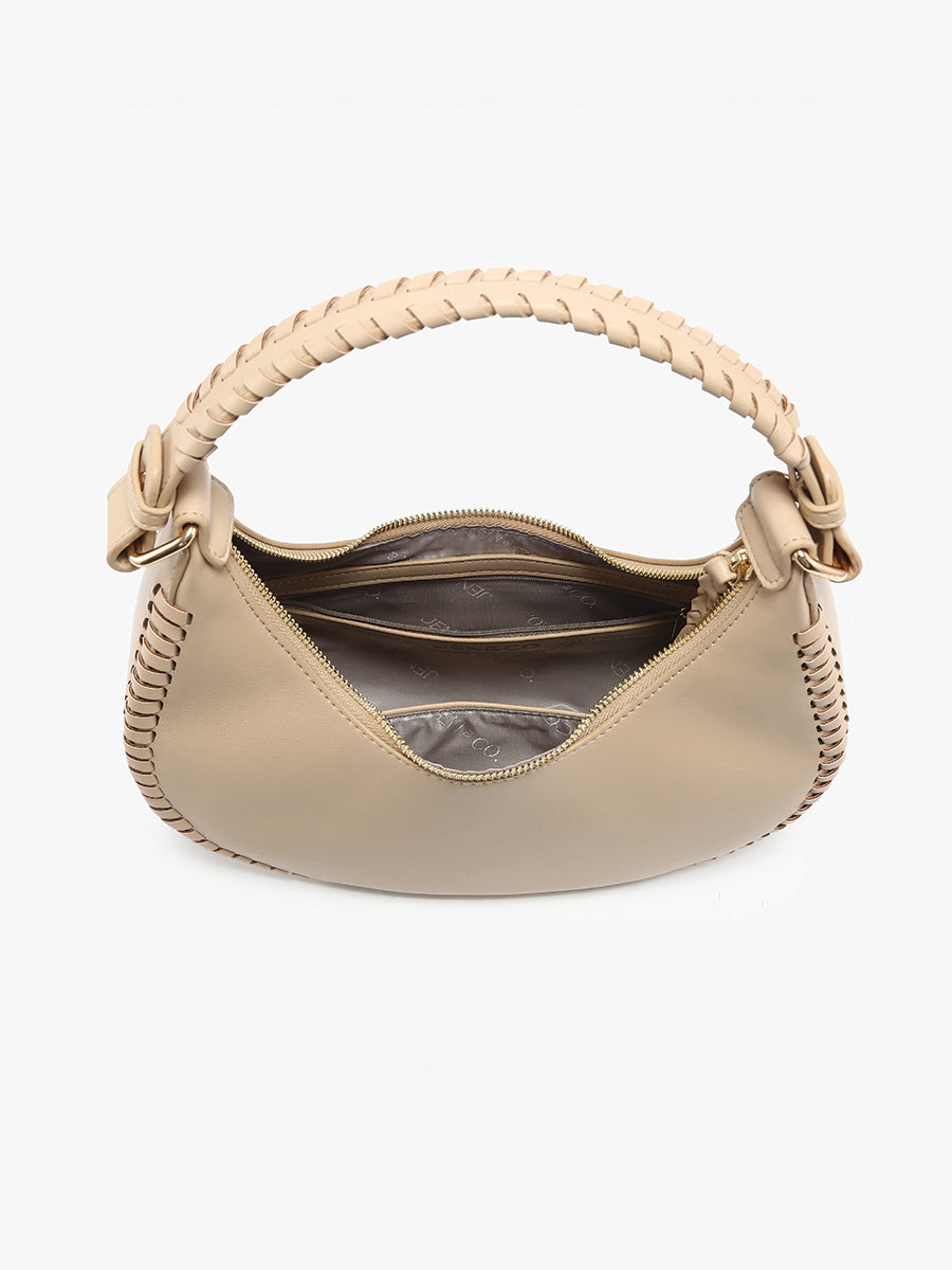 Aria Whipstitch Shoulder Bag in - Jen & Co. vegan handbag