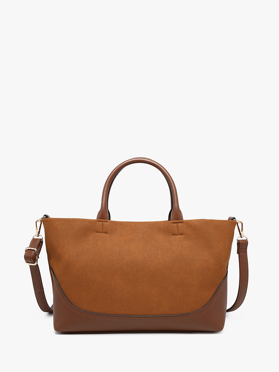 Ximena Vegan Suede Satchel - Jen & Co. vegan handbag