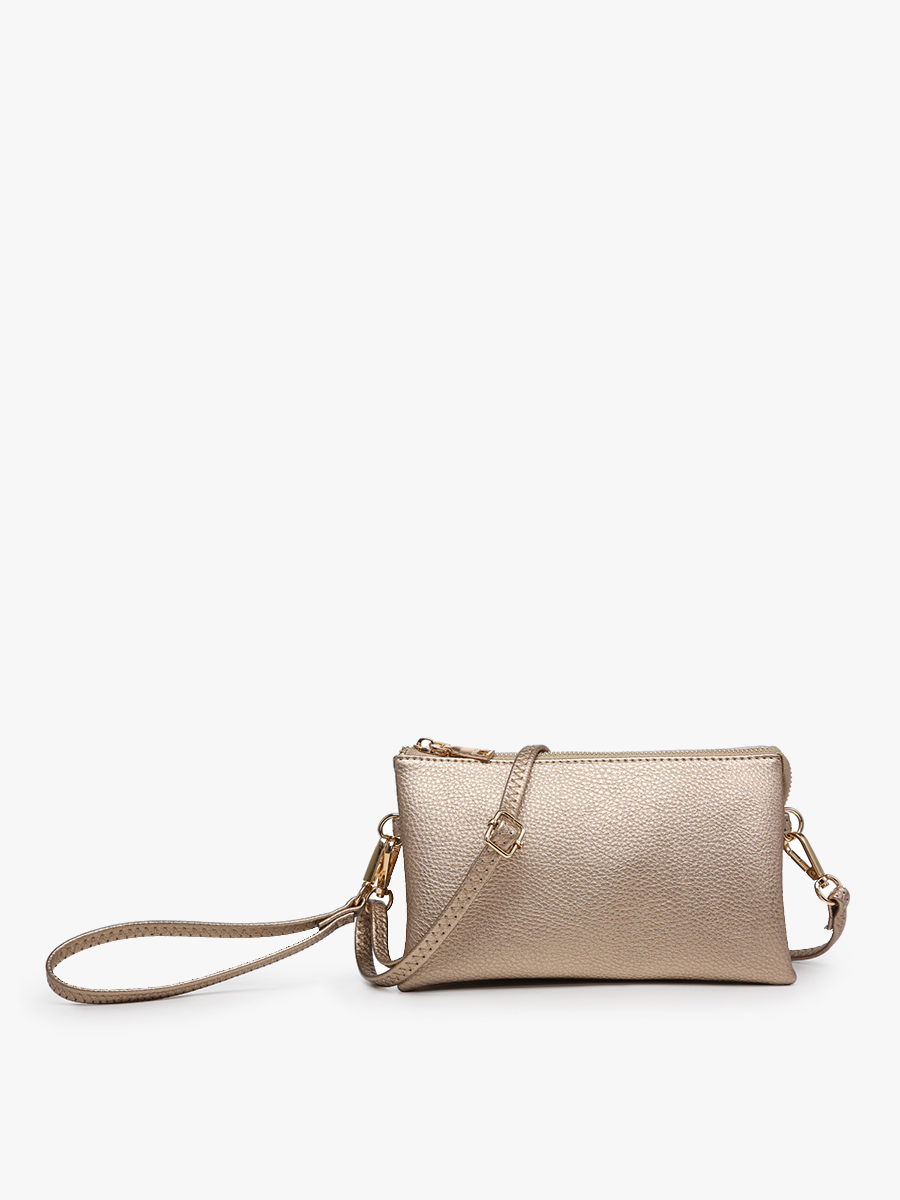 Riley Vegan Crossbody in Champagne - Jen & Co. vegan handbag
