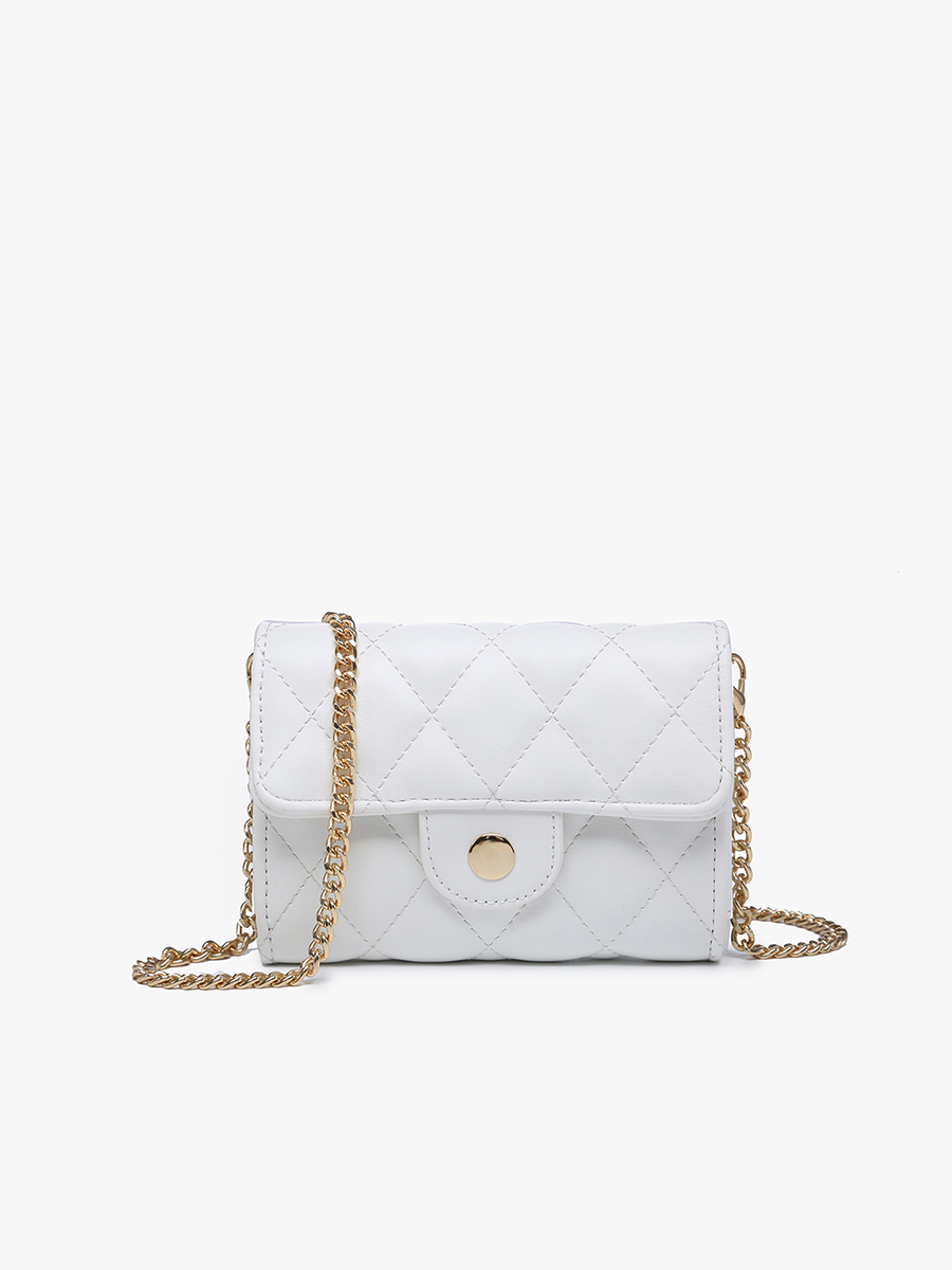 Everette Vegan Quilted Clutch/Crossbody White - Jen & Co. vegan handbag