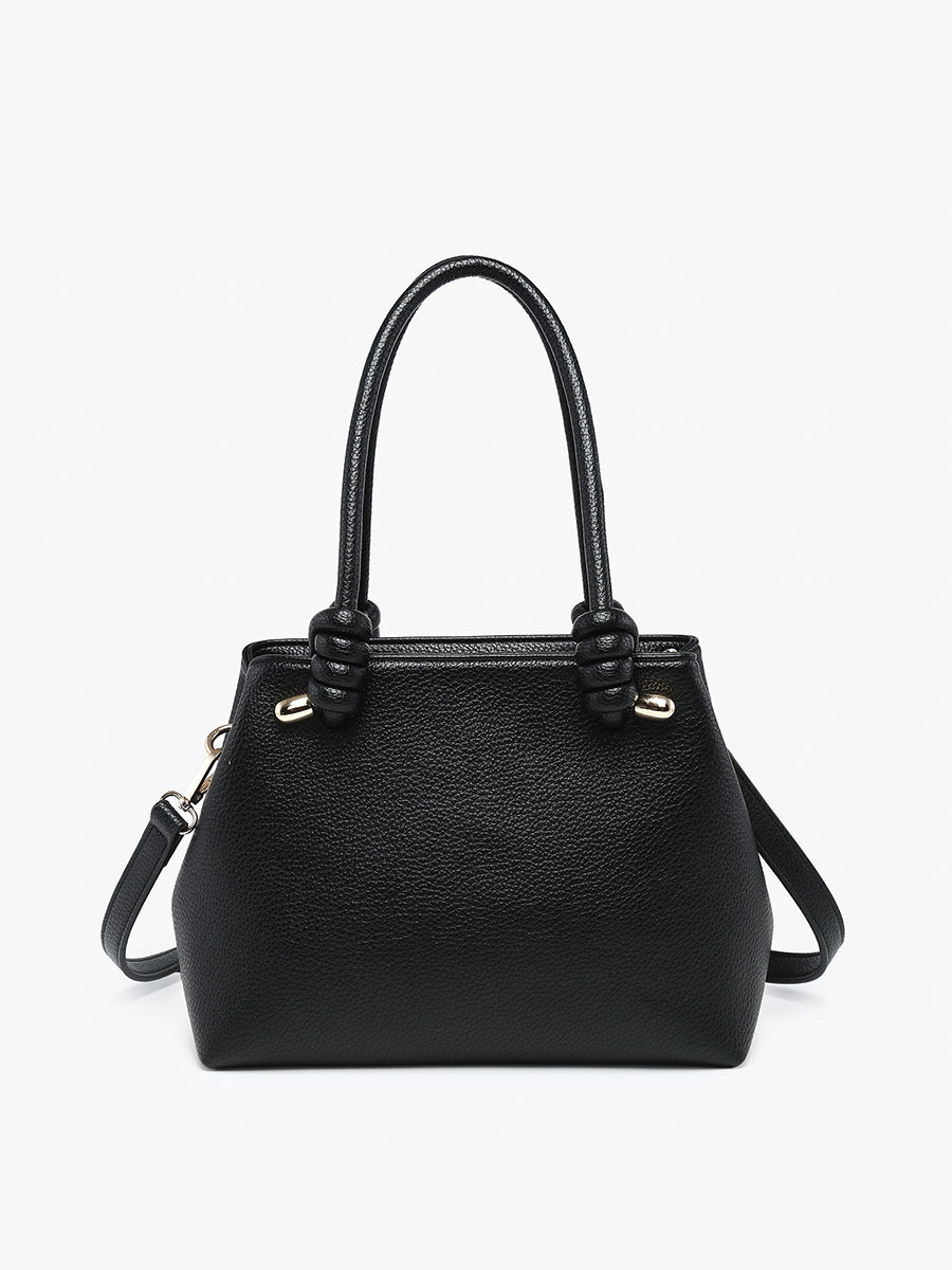 Blair Vegan Soft Satchel in Black - Jen & Co. vegan handbag