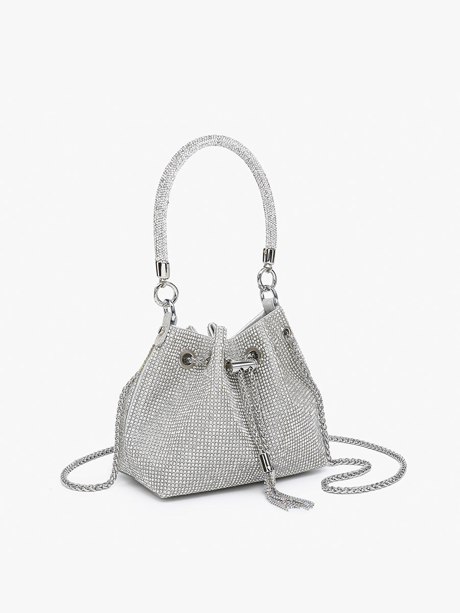 Ginette Rhinestone Bucket Bag - Jen & Co. vegan handbag