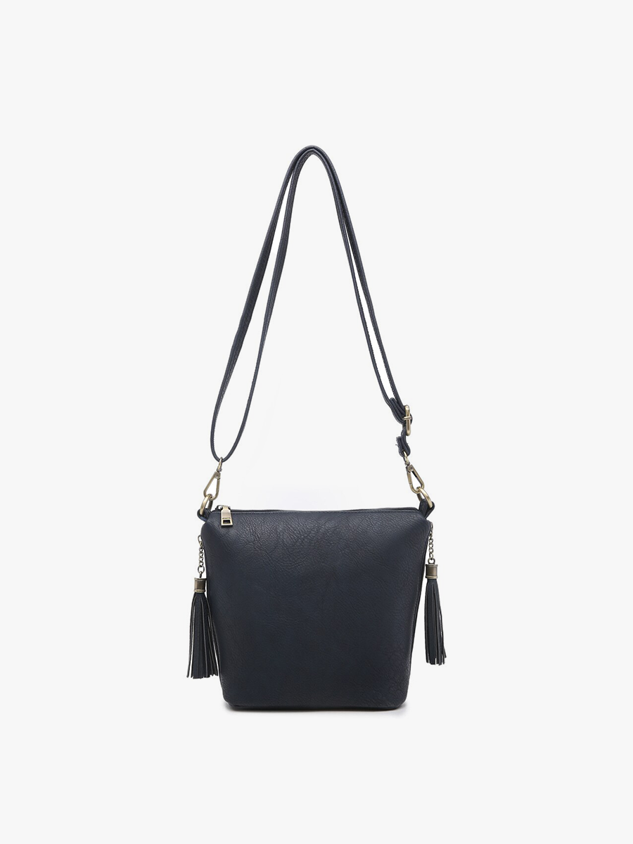 Dylan Vegan Crossbody in Navy - Jen & Co. vegan handbag