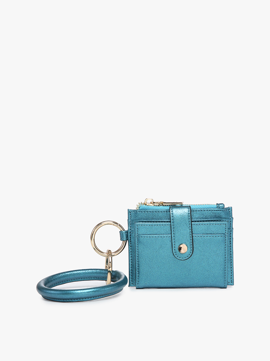 Sammie Vegan Wallet w/ Bangle in Malachite - Jen & Co. vegan handbag