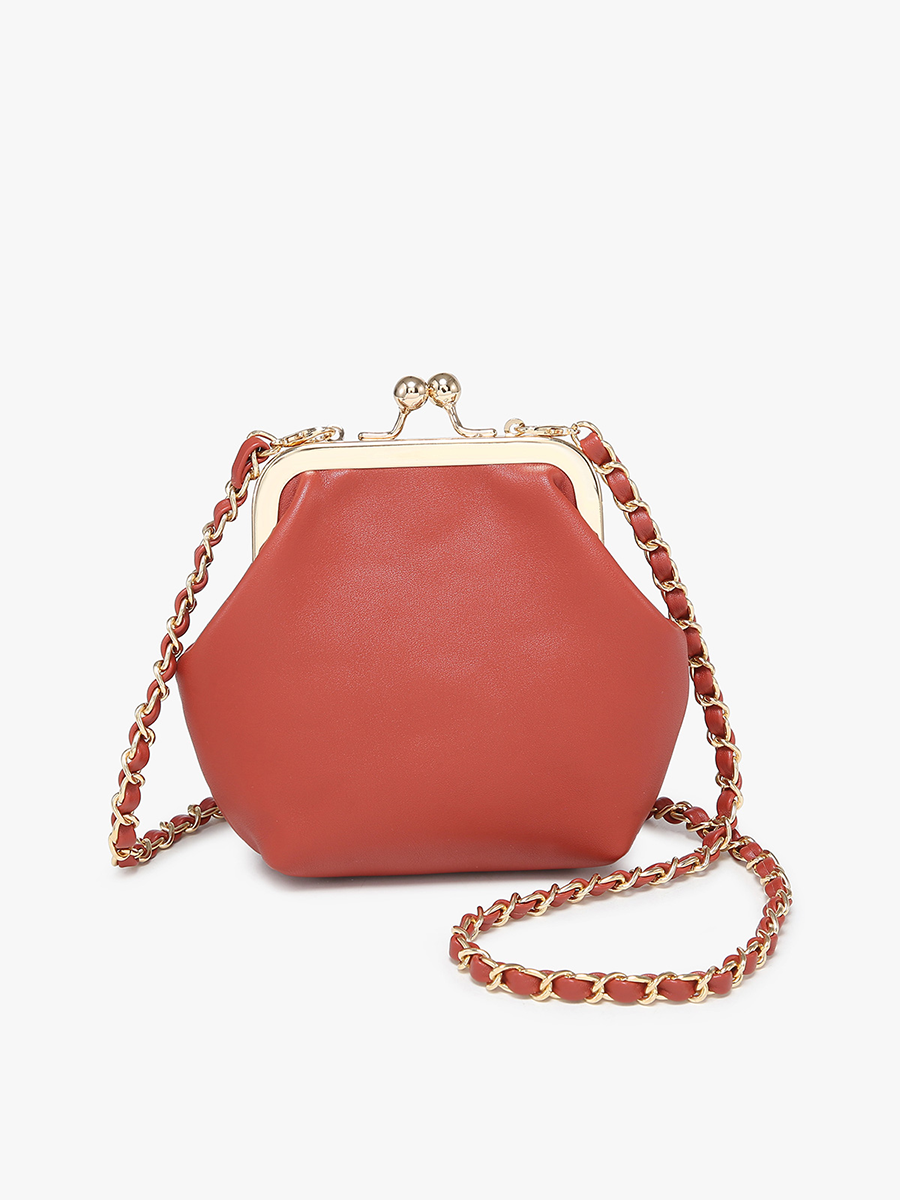 Cleo Coin Pouch in Brick - Jen & Co. vegan handbag