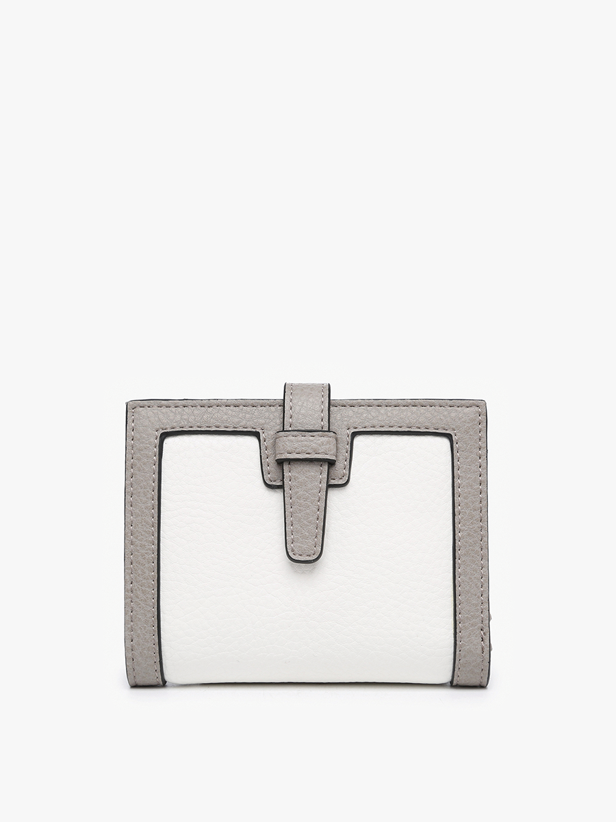 Bessie Vegan Wallet in White Grey - Jen & Co. vegan handbag