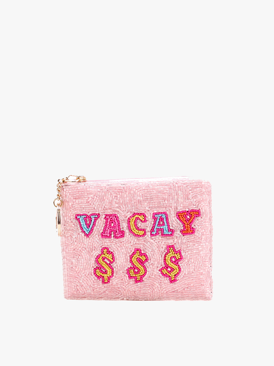 Ricki Beaded Coin Pouch Vacay $$$ - Jen & Co. vegan handbag
