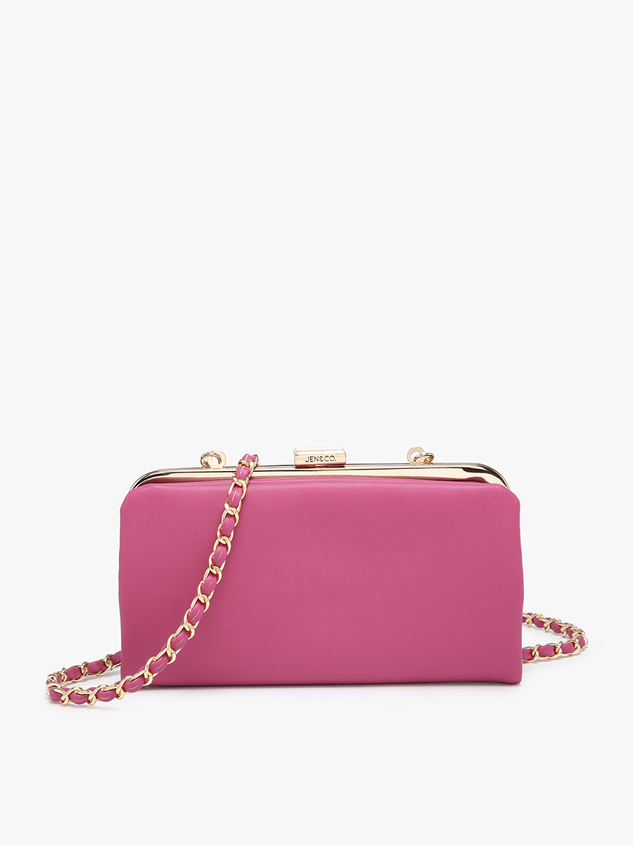 Sue Vegan Wallet Pouch in Fuchsia - Jen & Co. vegan handbag