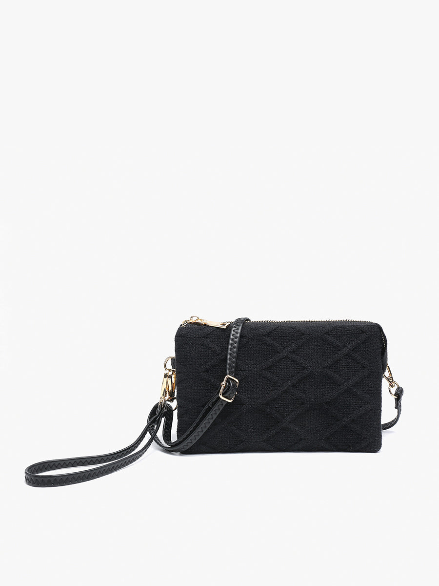 Riley Sweater Crossbody Black - Jen & Co. vegan handbag