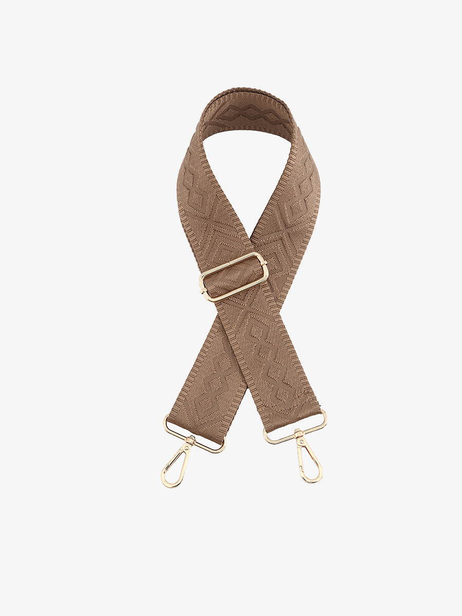 Bohemian Guitar Strap in Tan - Jen & Co. vegan handbag