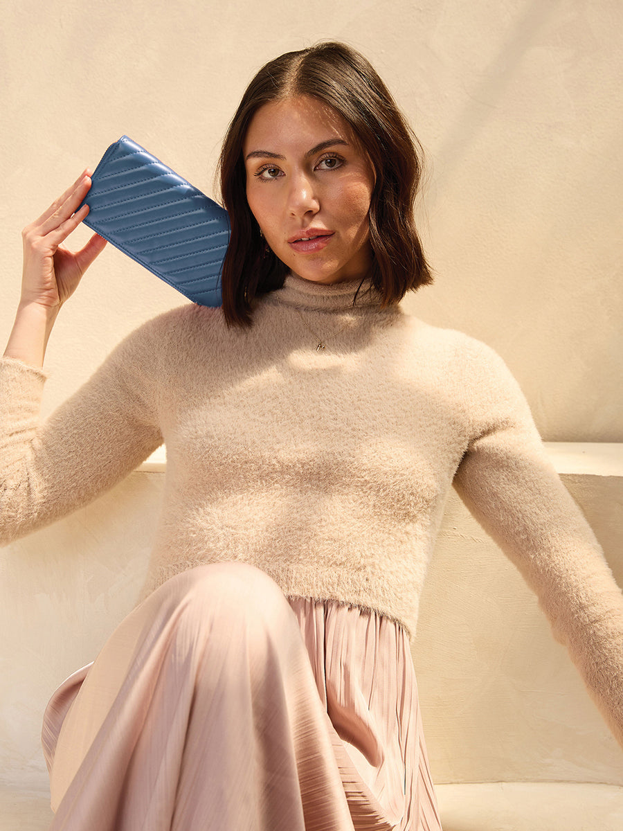 Kylie Vegan Quilted Wallet in - Jen & Co. vegan handbag