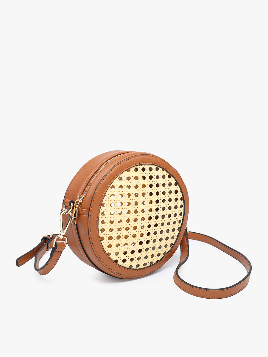 Frances Vegan Rattan Circ Crossbody