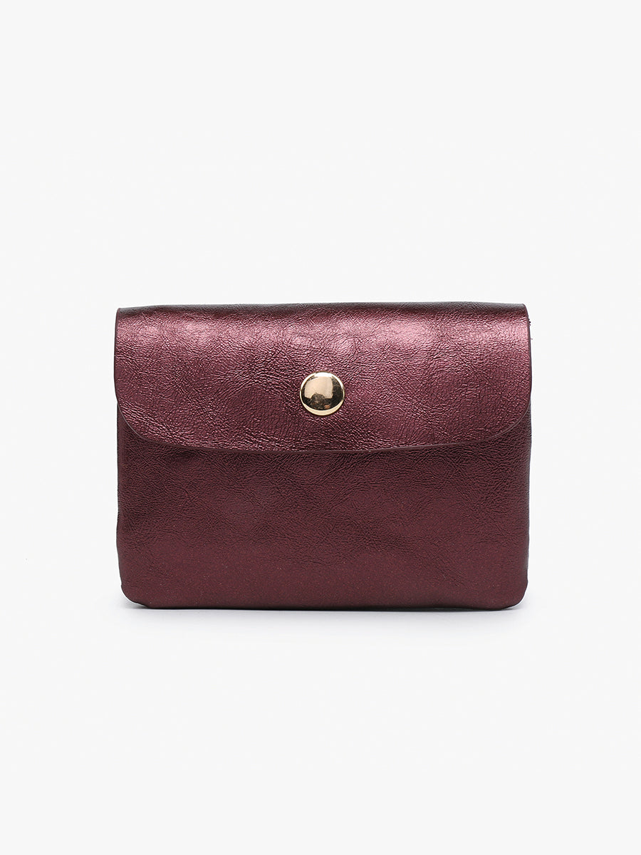 Ethel Vegan Clutch Red - Jen & Co. vegan handbag