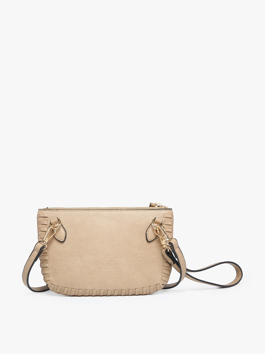 Bonnie Vegan Whipstitch Clutch/Crossbody in - Jen & Co. vegan handbag