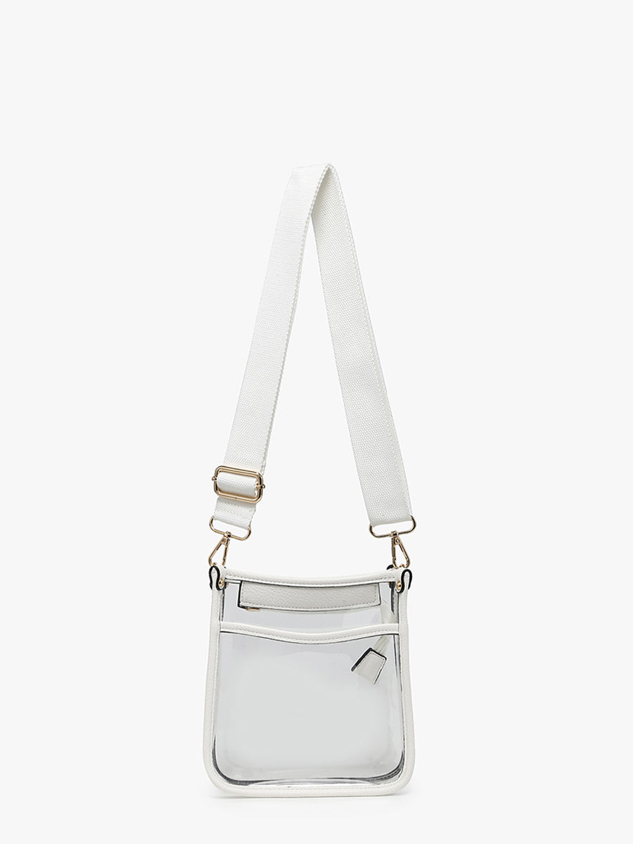 Selah Vegan Clear Crossbody Off White - Jen & Co. vegan handbag
