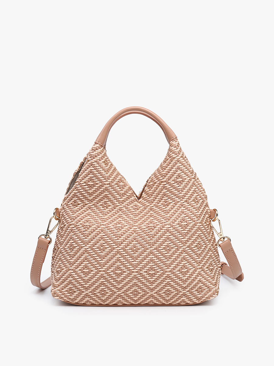 Cecily Vegan Diamond Woven Hobo - Jen & Co. vegan handbag