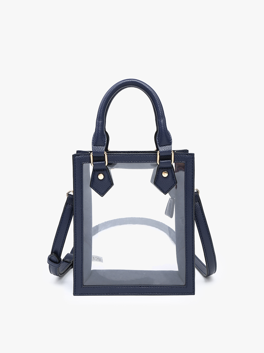 Elise Vegan Clear Rect Crossbody