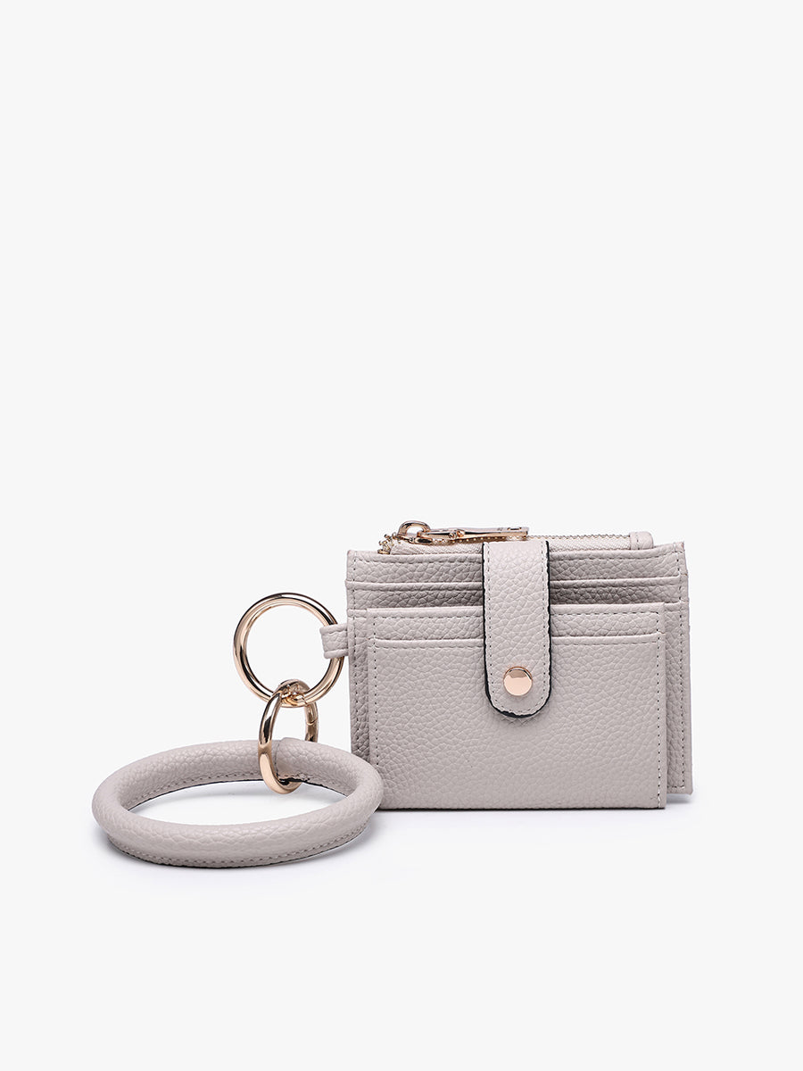 Sammie Vegan Wallet w/ Bangle in Lt. Grey - Jen & Co. vegan handbag