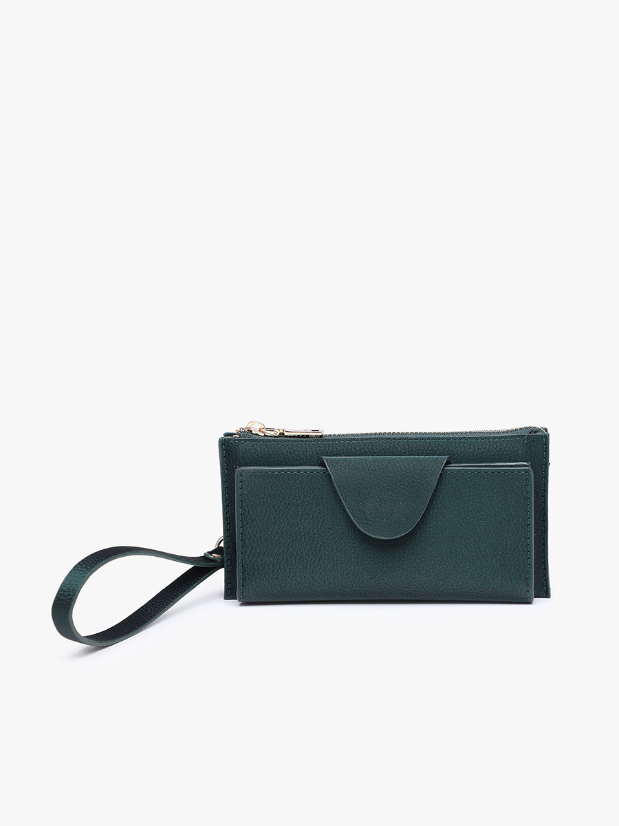 Kyla Vegan RFID Wallet Dark Emerald - Jen & Co. vegan handbag
