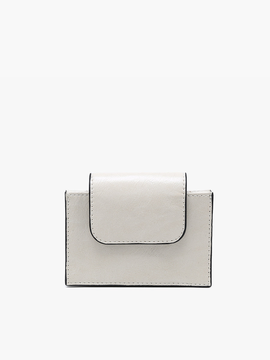 Ella Vegan RFID Mini Wallet Greige - Jen & Co. vegan handbag