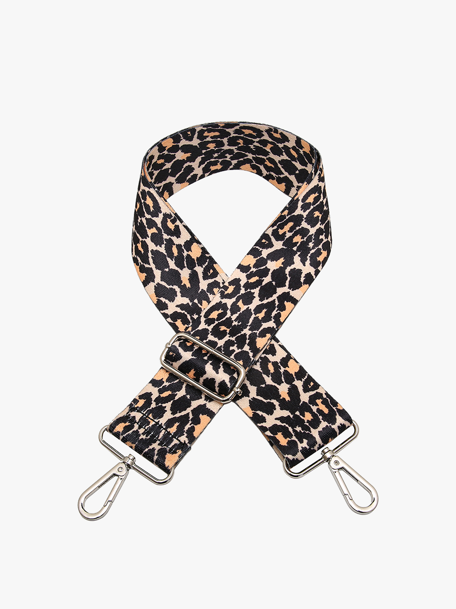 Guitar Strap in Leopard-Pink Khaki - Jen & Co. vegan handbag