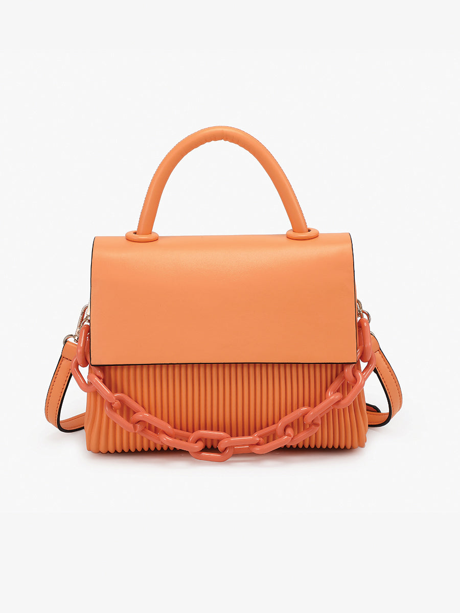 Anne Vegan Pleated Crossbody in Sherbet - Jen & Co. vegan handbag