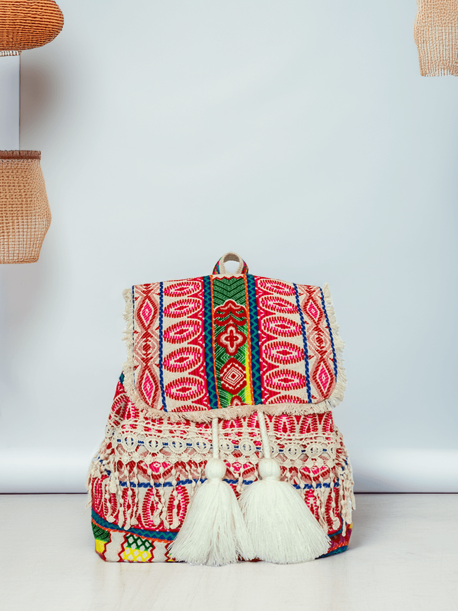 Halo Patterned Backpack in - Jen & Co. vegan handbag