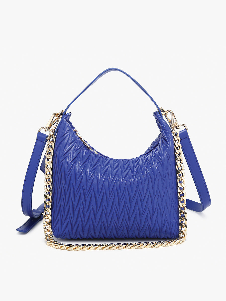 Brenna Vegan Patterned Shoulder Bag in Royal Blue - Jen & Co. vegan handbag