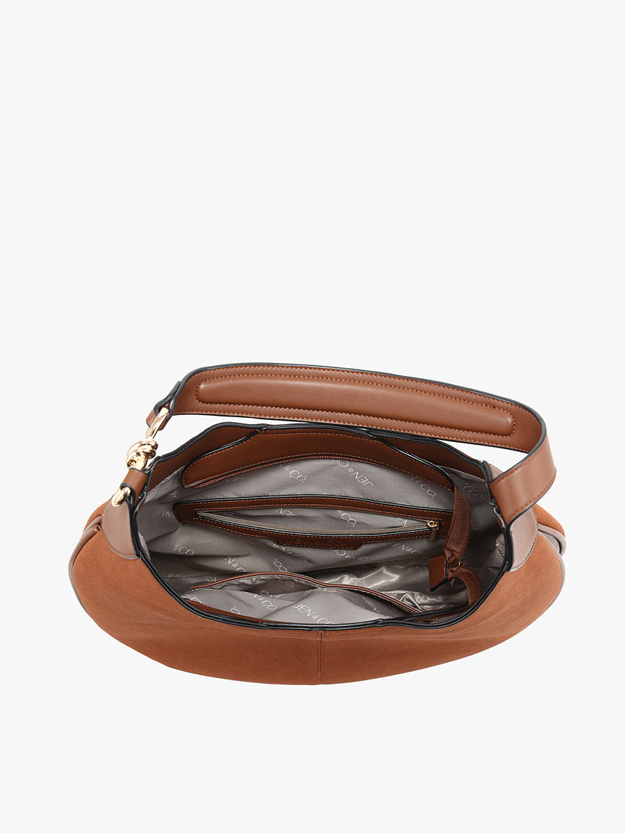 Vanessa Vegan Suede Hobo - Jen & Co. vegan handbag