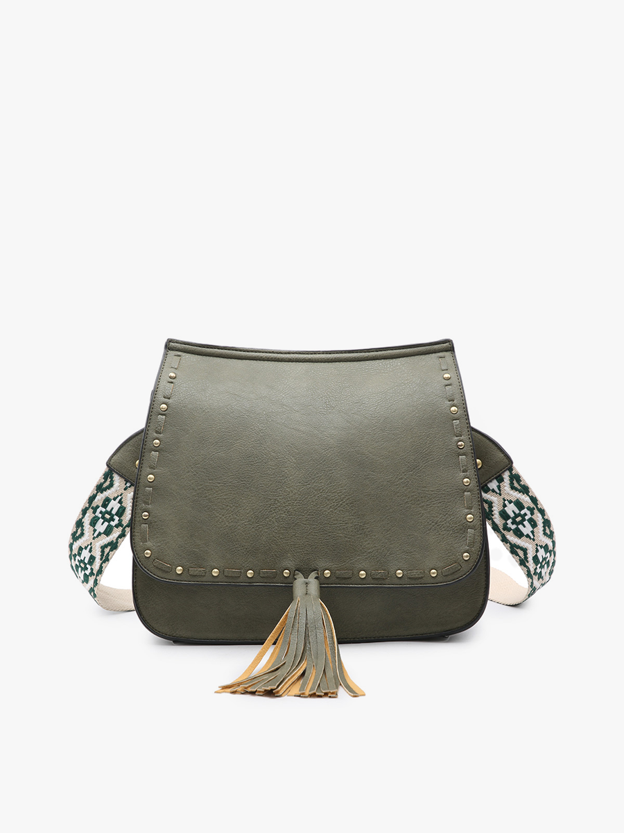 Bailey Vegan Crossbody in Olive - Jen & Co. vegan handbag