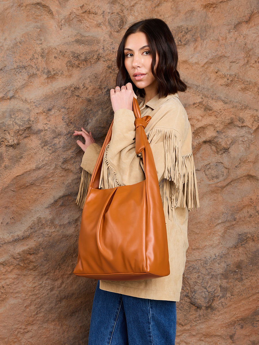 Jolene Vegan Pleated Hobo - Jen & Co. vegan handbag