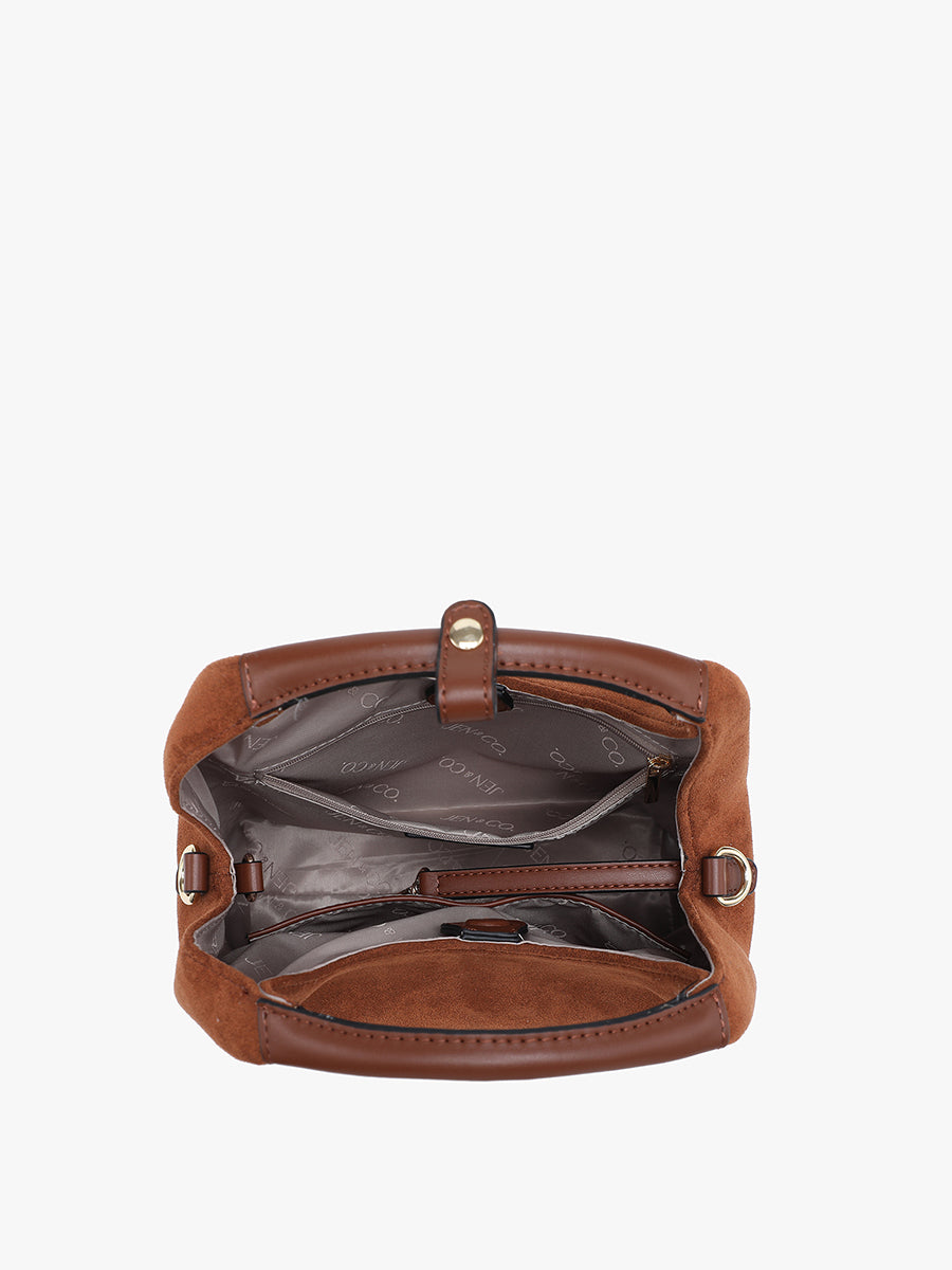 McKenna Vegan Suede Bucket Bag - Jen & Co. vegan handbag