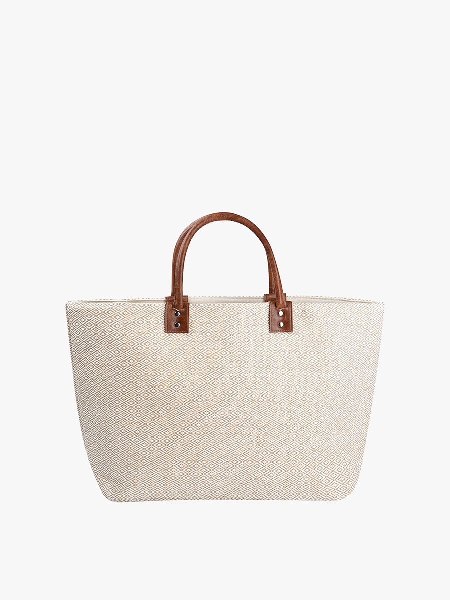 Hazel Vegan Aztec Straw Tote