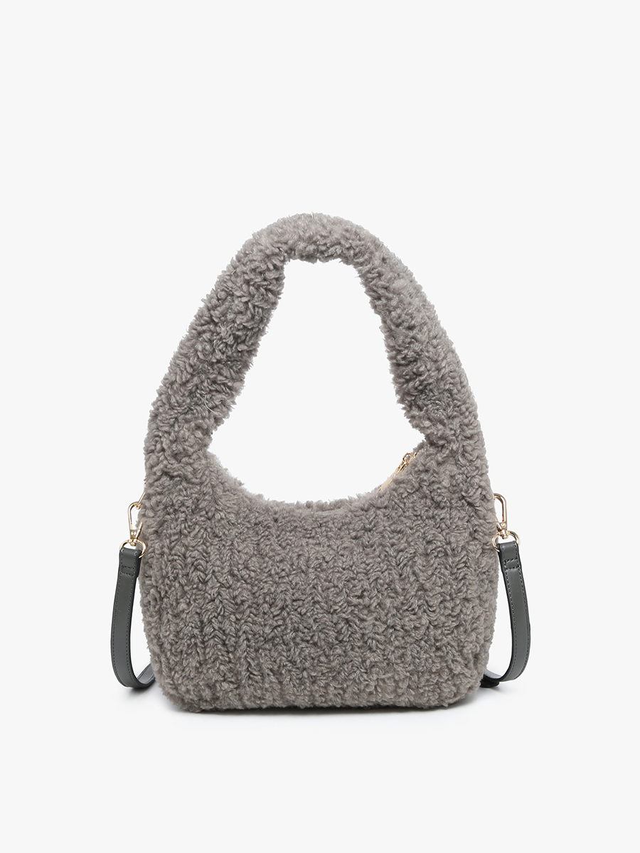 Gabrielle Vegan Sherpa Shoulder Bag in - Jen & Co. vegan handbag