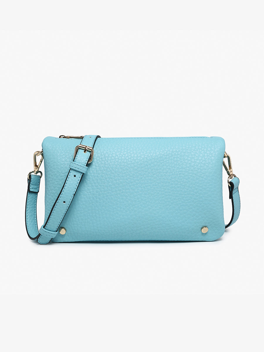 Phiona Vegan Stud Crossbody Baby Blue - Jen & Co. vegan handbag