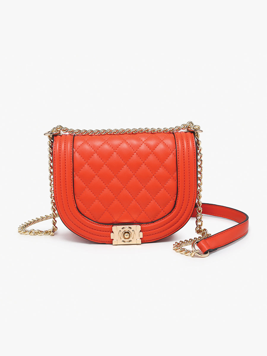 Diana Vegan Quilted Crossbody Orange - Jen & Co. vegan handbag