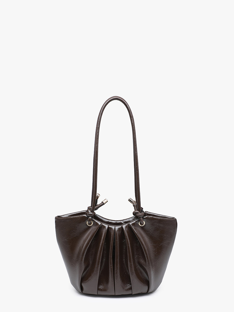 Athena Vegan Pleated Shoulder Bag - Jen & Co. vegan handbag