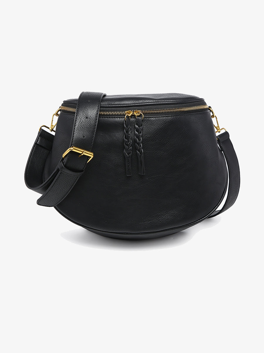 Megan Vegan Sling Bag in Black - Jen & Co. vegan handbag