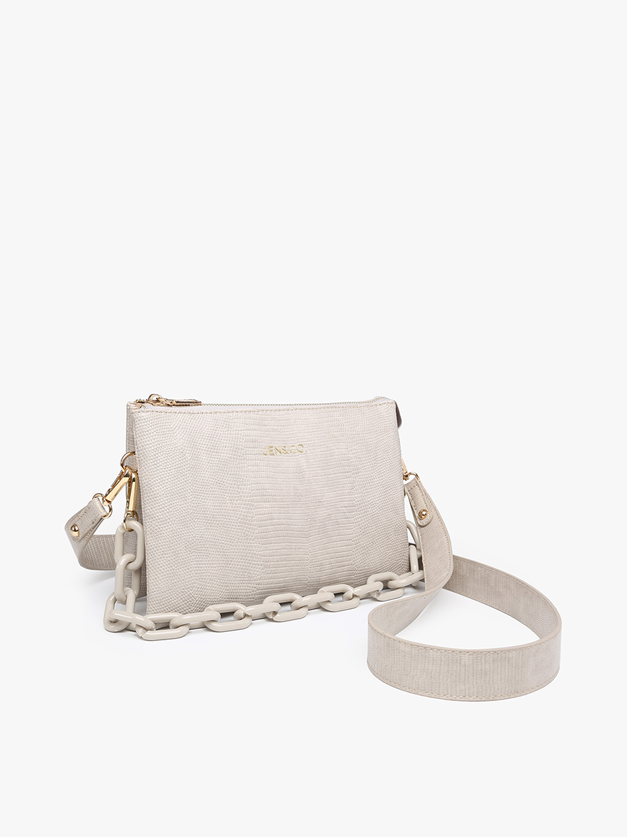 Izzy Lizard Crossbody: Textured Vegan Leather for Pure Style – Jen