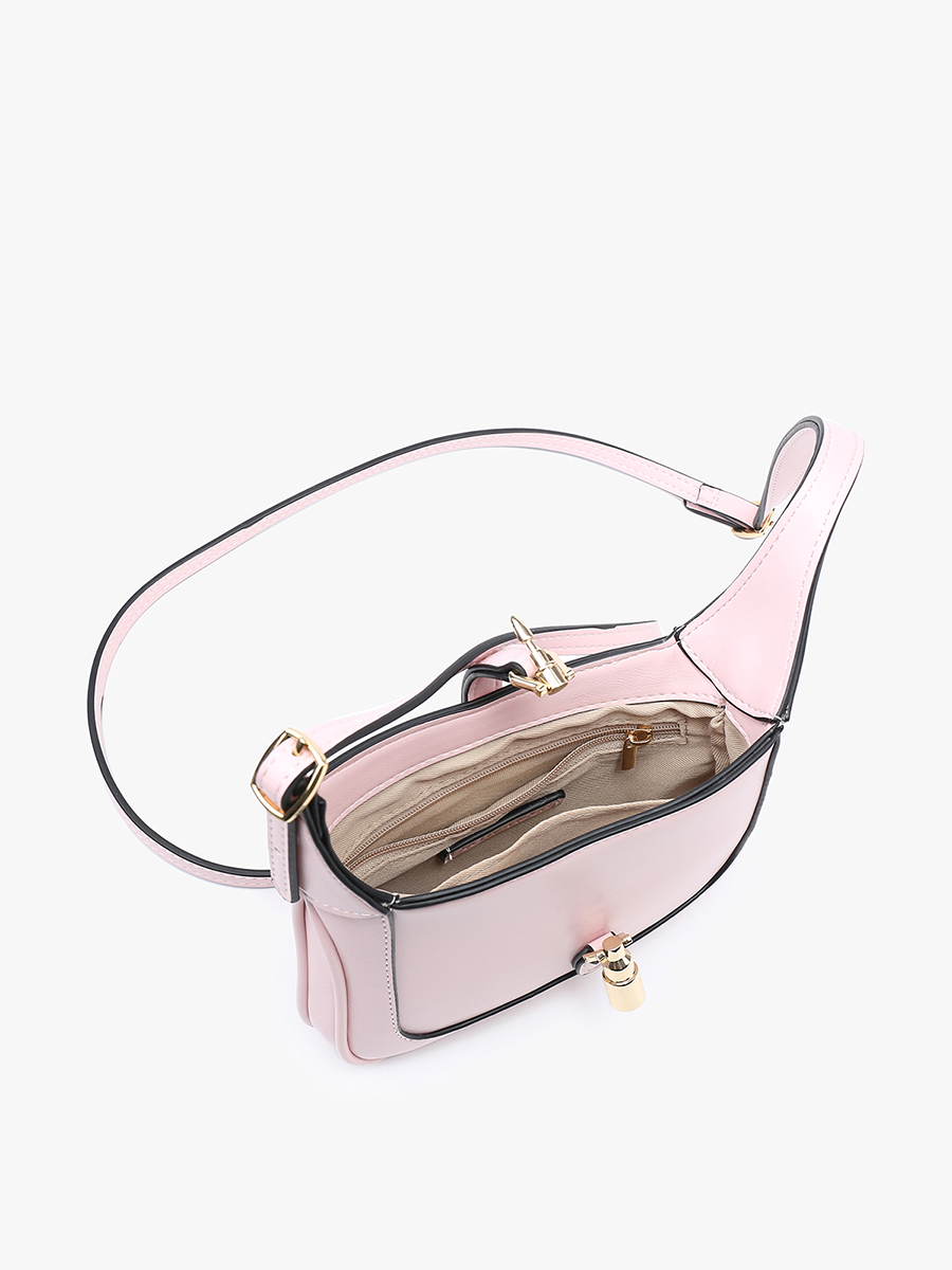 Stelliana Vegan Metal Lock Crossbody - Jen & Co. vegan handbag