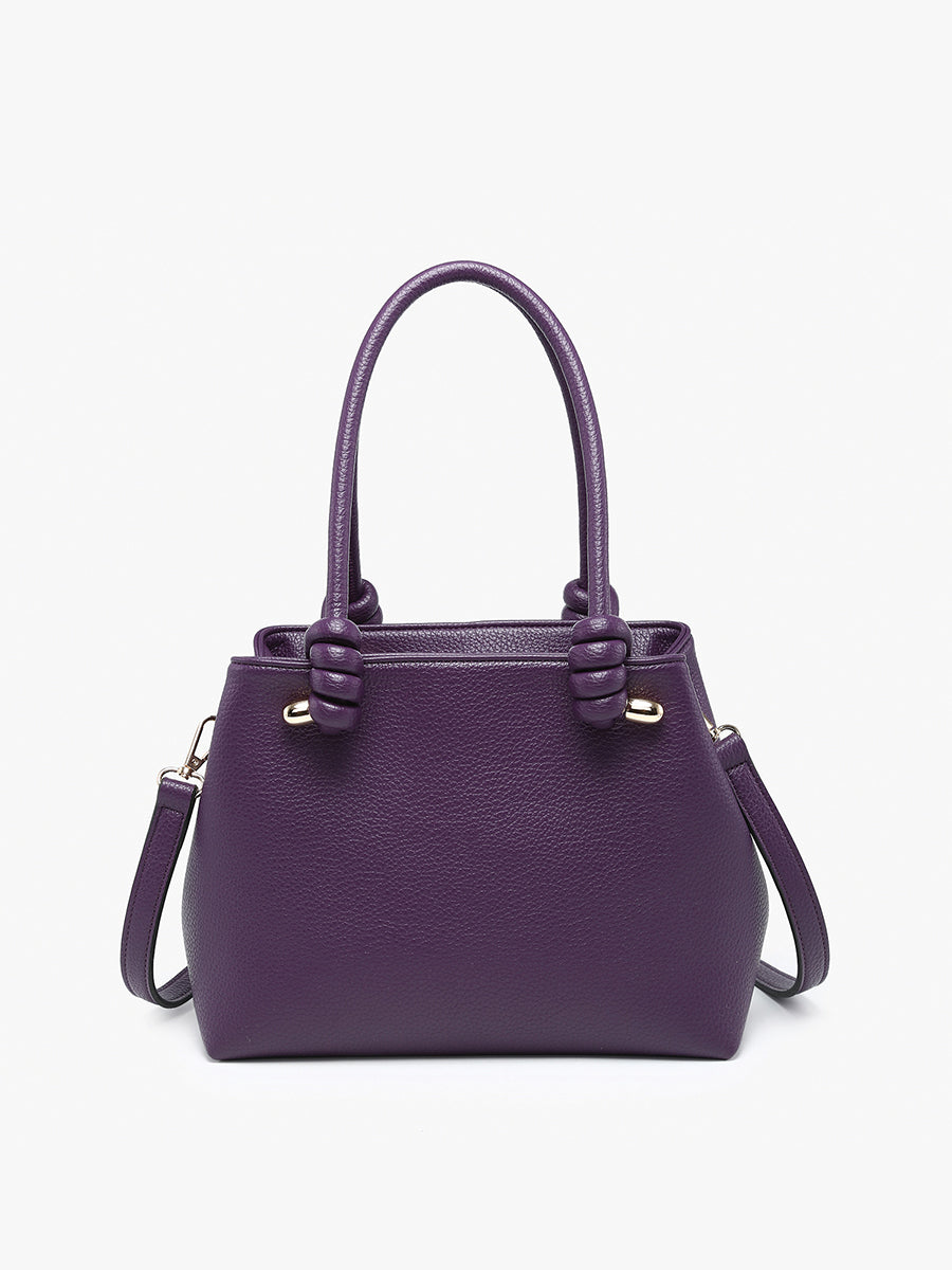 Blair Vegan Soft Satchel in Dark Purple - Jen & Co. vegan handbag