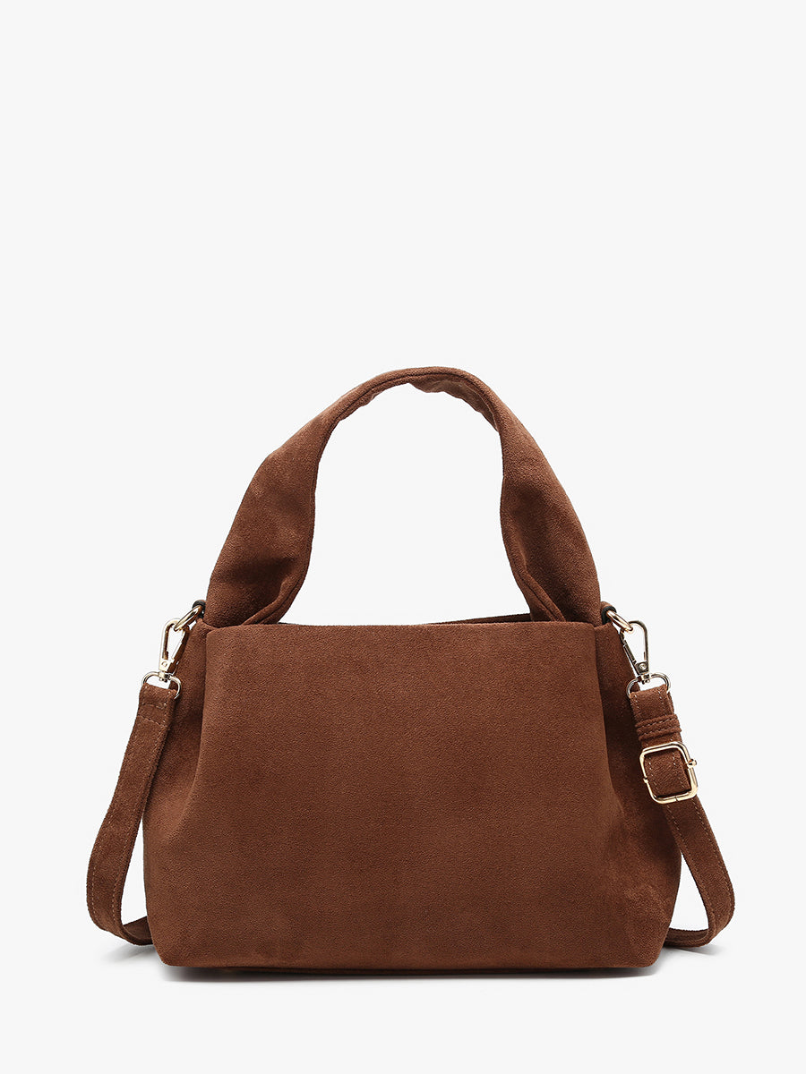 Lia Vegan Suede Satchel - Jen & Co. vegan handbag