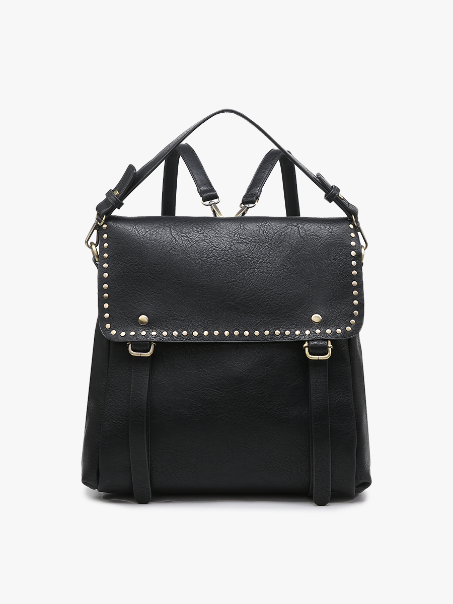 Indigo Vegan Backpack Black - Jen & Co. vegan handbag