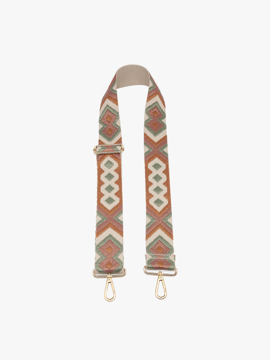 Bohemian Guitar Strap in Camel Sage - Jen & Co. vegan handbag