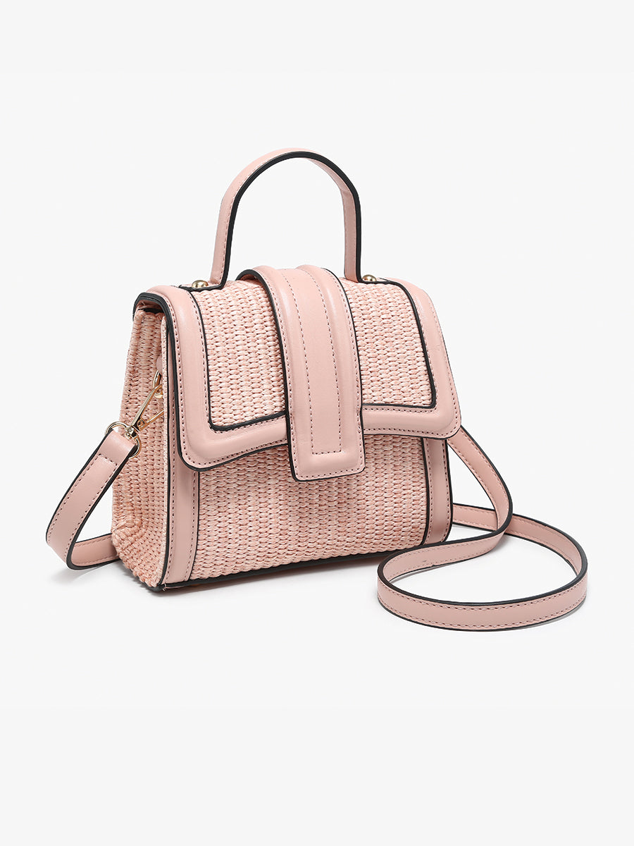 Evangeline Vegan Straw Crossbody